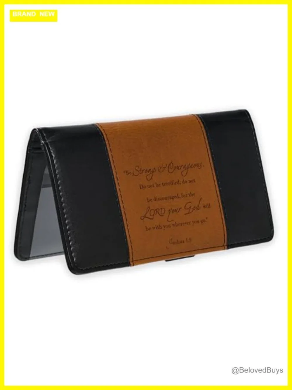 Faux Leather Checkbook Cover with Bible Verse, Wallet Insert & Pen Loop